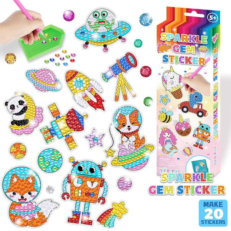 5D Diamond Unicorn Painting DIY for Kids Sparkle GEM Sticker