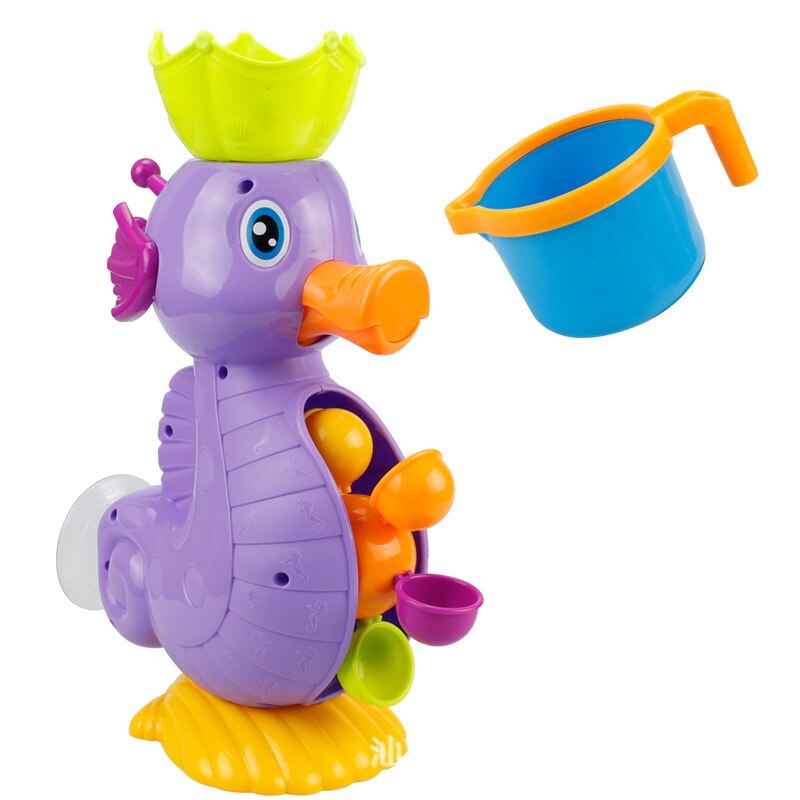 Kids Shower Bath Toys Cute Yellow Duck Waterwheel