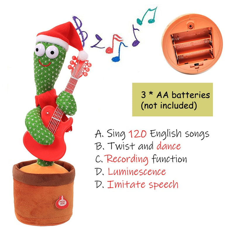 Birthday Present Dancing Cactus Electron Plush Toy Soft Plush Doll Babies Cactus That Can Sing And Dance Voice Interactive Bled - YourStore