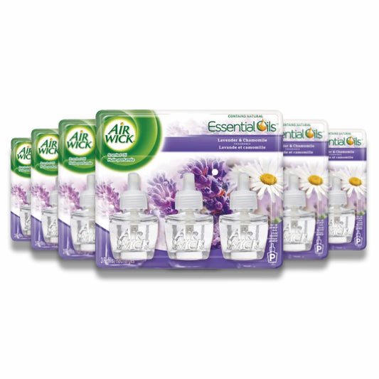 Air Wick - Plug in Refill, Scented Oil, Air Freshener, Lavender & Chamomile Scent - 0.67 Oz - 6 Pack (3 Ct Each)
