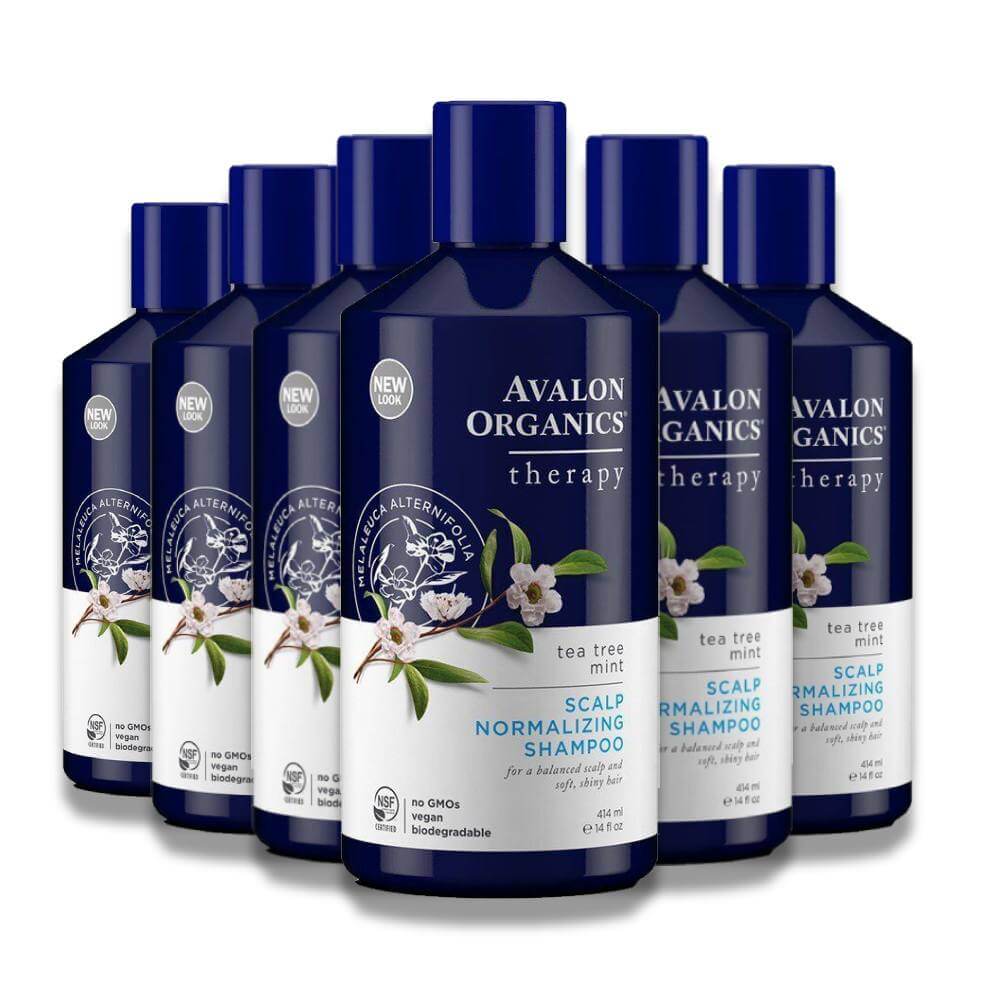 Avalon - Organics Scalp Normalizing Tea Tree Mint Shampoo, Liquid - 14 Oz - 6 Pack