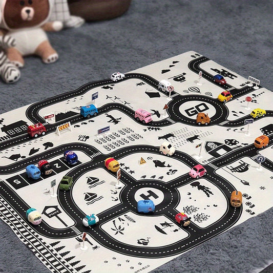 Non-Slip Cartoon Traffic Road Map Game Floor Pad - Perfect for Children's Crawling & Puzzle Games!