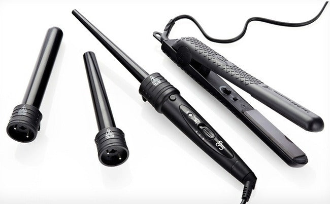Super Set Professional Ceramic 4 in 1 Hair Straightener & Curling Iron