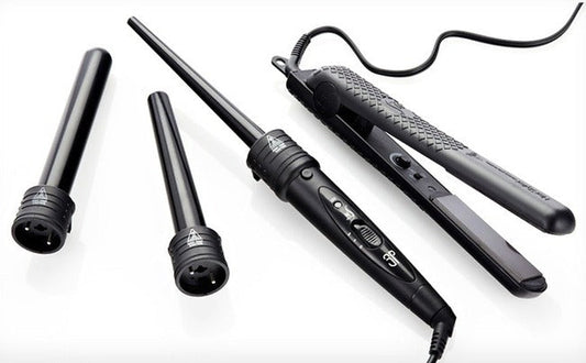 Super Set Professional Ceramic 4 in 1 Hair Straightener & Curling Iron