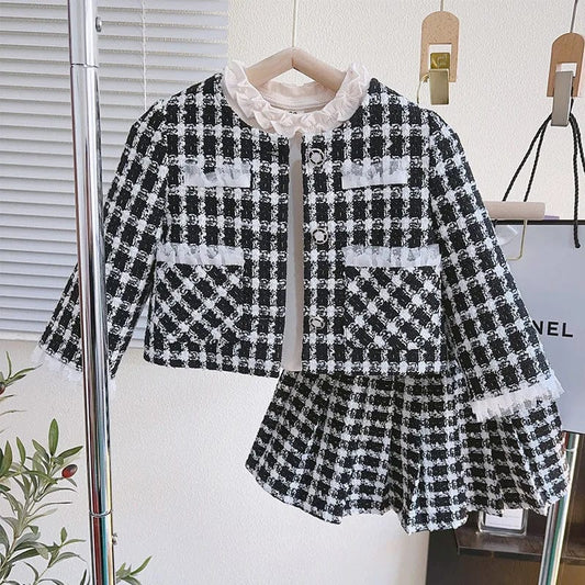 as picture3 / 1-2T 90cm Girl 2 Piece Tweed Set
