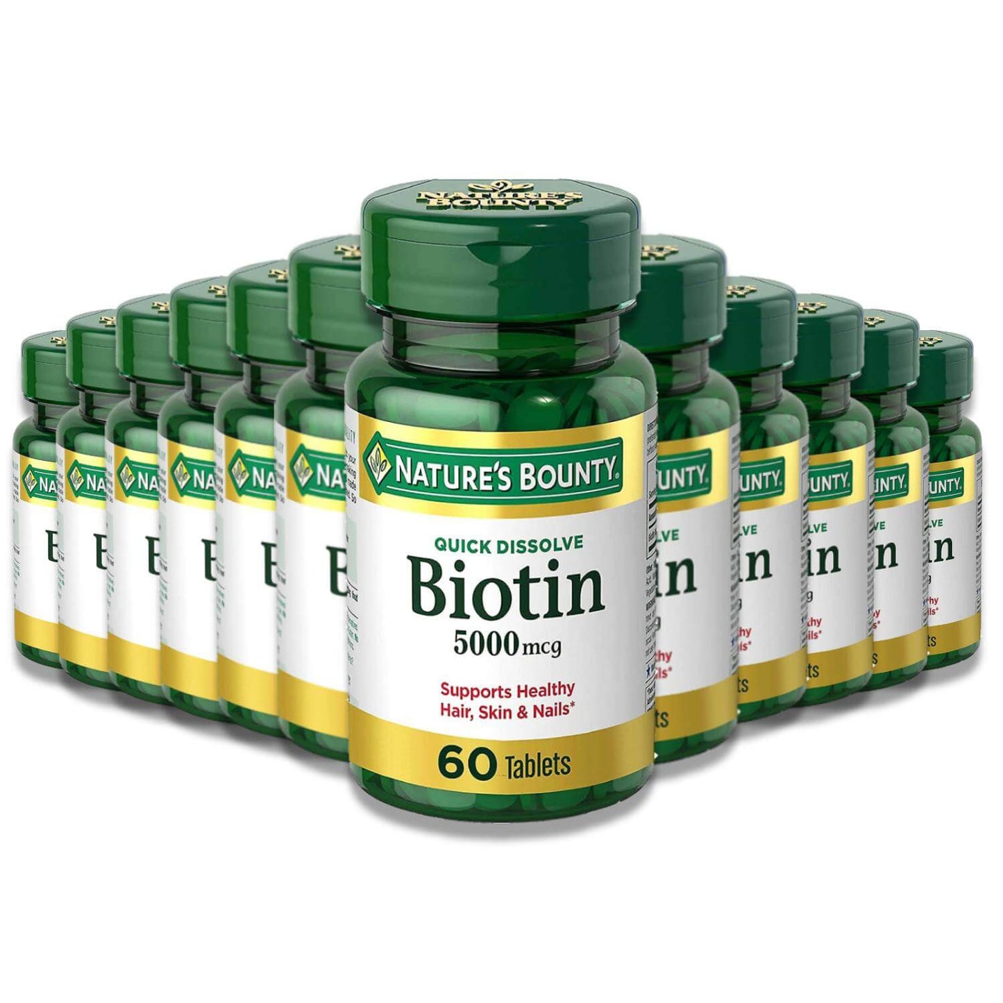 Nature's Bounty - Biotin, Quick Dissolve,  5,000 mcg - 60 Tablets - 12 Pack