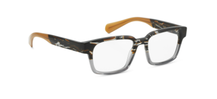 orgreen ryan rectangle danish design handmade in japan acetate plastic quality comfortable men male unisex A214 gradient brown strokes clear