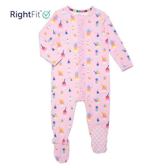 Pink Sundae Funday W/Ruffles Magnetic Footie