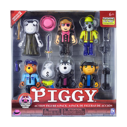PIGGY - Action Figure 6-Pack (Six 3.5" Buildable Toys w/ EXCLUSIVE MiniToon Figure, 9 Accessories, Series 2) [Includes DLC]