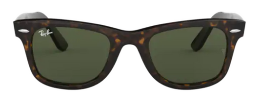 ray ban 2140 classic wayfarer iconic classic original design tortoise g15 green lens uv400 protection front view
