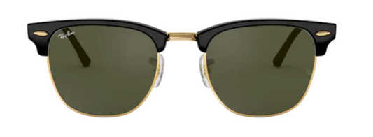 ray ban 3016 clubmaster black gold classic retro stylish trendy male female g15 green lenses classic traditional