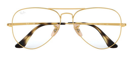 ray ban 6489 optical prescription eyewear glasses full rim metal stainless steel classic aviator double bar traditional trendy modern vintage mood unisex men women shiny gold