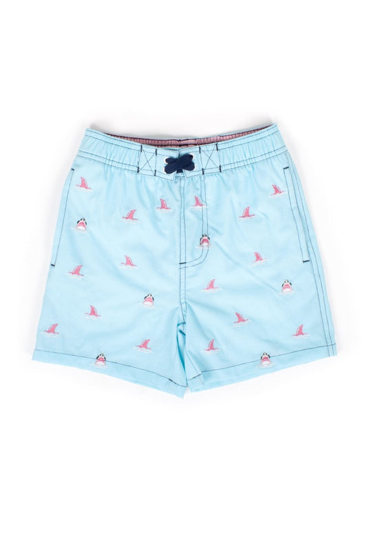 Shade critters 4 Way Stretch Swim Trunks - Magic Water Appearing Boats & Sharks