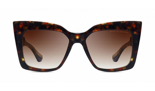 Sunglasses DITA Telemaker Cat Eye, Clear, Dita, Havana, Large, Non-Polarized, Non-Prescription, Plastic, Sunglasses, Womens