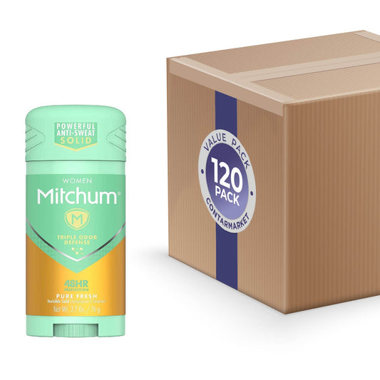Mitchum - Triple Odor Defense Deodorant, Womens, Solid, Pure Fresh -  2.7 Oz - 120 Pack